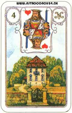 Mme Lenormand Karte Nr. 4: Das Haus: Wohnsitz, Familie