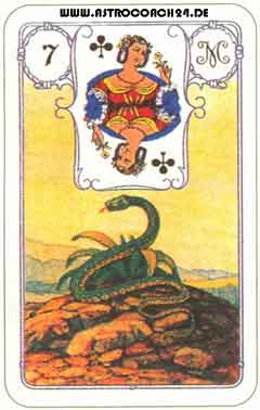 Mme Lenormand Karte Nr. 7: Die Schlange: Umwege, Vorsicht