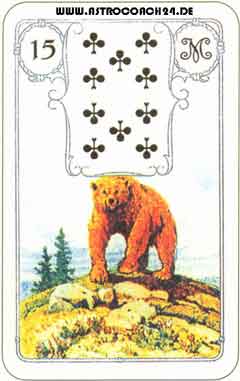 Mme Lenormand Karte Nr. 15: Der Bär: Durchsetzungskraft, Stärke