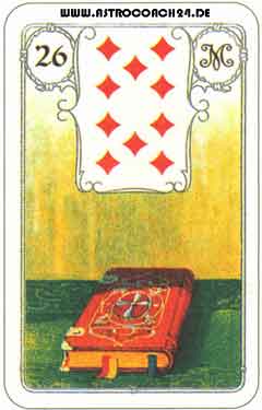 Mme Lenormand Karte Nr. 26: Das Buch: Geheimnis, Lernen