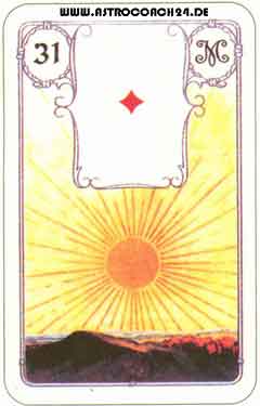 Mme Lenormand Karte Nr. 31: Die Sonne: Energie, Erfolg