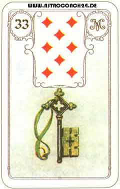 Mme Lenormand Karte Nr. 33: Der Schlüssel: Sicherheit