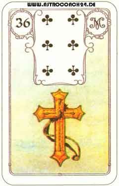 Mme Lenormand Karte Nr. 36: Das Kreuz: Schicksal